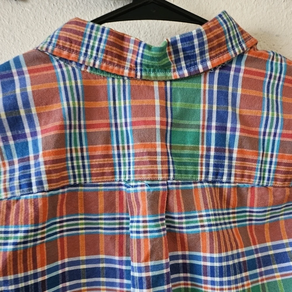 Ralpg Layren Colorful Plaid Youth Shirt Size Large..